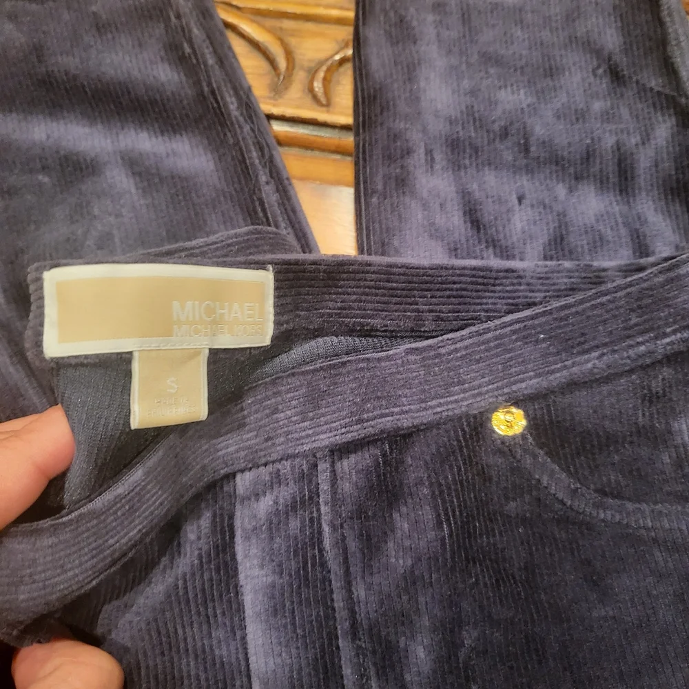 Michael Kors Pants Couduroy blue velvet like new, size small - Picture 4 of 9